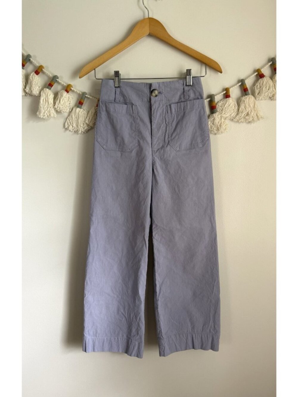 Anthropologie Maeve Colette Magic Fabric Wide Leg Crop Pant  Lavender  Feminine